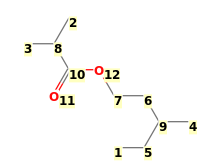 Image with canonical numbers derived from InChI string