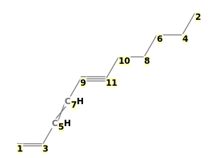 Image with canonical numbers derived from InChI string