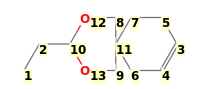 Image with canonical numbers derived from InChI string