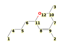 Image with canonical numbers derived from InChI string