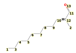 Image with canonical numbers derived from InChI string