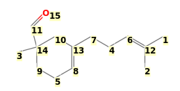 Image with canonical numbers derived from InChI string