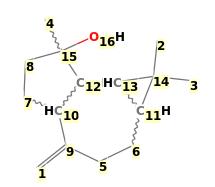 Image with canonical numbers derived from InChI string