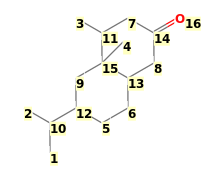 Image with canonical numbers derived from InChI string