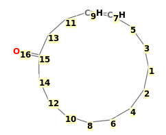 Image with canonical numbers derived from InChI string