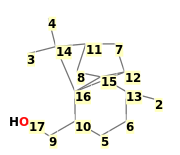 Image with canonical numbers derived from InChI string