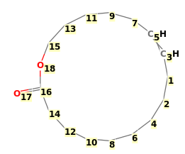 Image with canonical numbers derived from InChI string