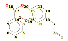 Image with canonical numbers derived from InChI string