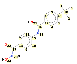 Image with canonical numbers derived from InChI string