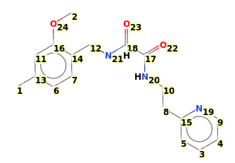 Image with canonical numbers derived from InChI string