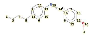 Image with canonical numbers derived from InChI string