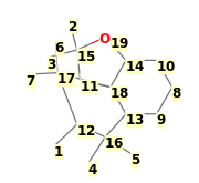 Image with canonical numbers derived from InChI string