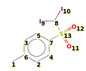 Image with canonical numbers derived from InChI string