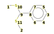 Image with canonical numbers derived from InChI string