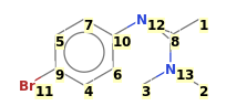 Image with canonical numbers derived from InChI string