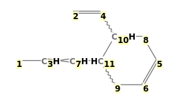 Image with canonical numbers derived from InChI string