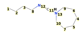 Image with canonical numbers derived from InChI string