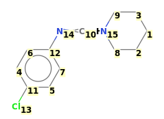 Image with canonical numbers derived from InChI string