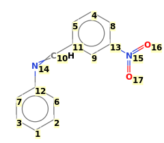 Image with canonical numbers derived from InChI string