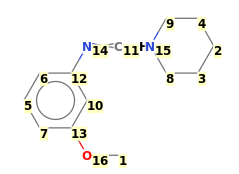 Image with canonical numbers derived from InChI string