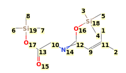 Image with canonical numbers derived from InChI string