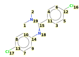 Image with canonical numbers derived from InChI string