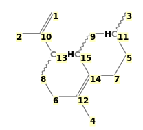 Image with canonical numbers derived from InChI string