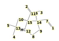 Image with canonical numbers derived from InChI string