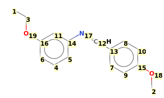 Image with canonical numbers derived from InChI string