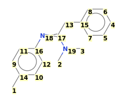 Image with canonical numbers derived from InChI string