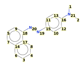 Image with canonical numbers derived from InChI string