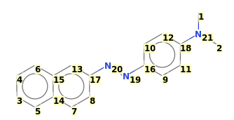 Image with canonical numbers derived from InChI string