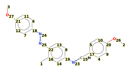 Image with canonical numbers derived from InChI string