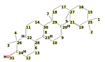 Image with canonical numbers derived from InChI string