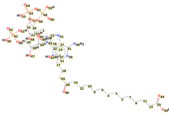 Image with canonical numbers derived from InChI string