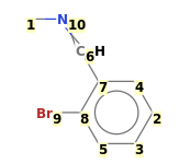 Image with canonical numbers derived from InChI string