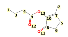 Image with canonical numbers derived from InChI string