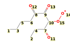 Image with canonical numbers derived from InChI string
