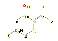 Image with canonical numbers derived from InChI string