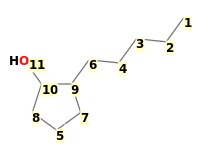 Image with canonical numbers derived from InChI string