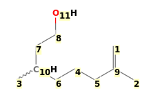 Image with canonical numbers derived from InChI string