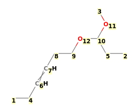 Image with canonical numbers derived from InChI string