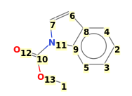 Image with canonical numbers derived from InChI string