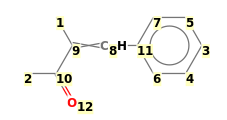 Image with canonical numbers derived from InChI string