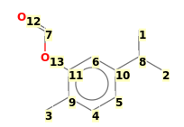 Image with canonical numbers derived from InChI string