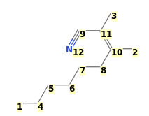 Image with canonical numbers derived from InChI string
