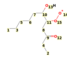 Image with canonical numbers derived from InChI string