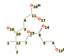 Image with canonical numbers derived from InChI string