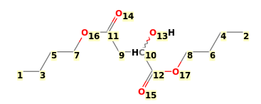 Image with canonical numbers derived from InChI string