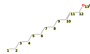 Image with canonical numbers derived from InChI string